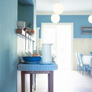Kuchyň nebo kuchyňský kout v ubytování Gilleleje Badehotel