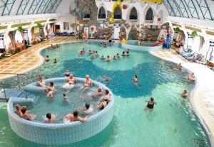 un grupo de personas en una piscina en Vila Anna en Veľký Meder