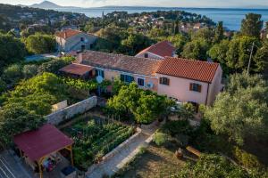 una vista aerea di una casa con giardino di Vacation house Orange a Veli Lošinj (Lussingrande)