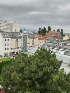 Nespecifikovaný výhled na destinaci Vídeň nebo výhled na město při pohledu z hotelu