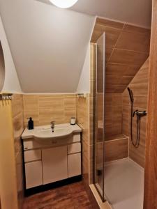 Koupelna v ubytování Apartmány Ski areal Kareš