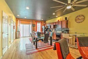 a kitchen and dining room with a table and chairs at Modern Urban Escape 2 Mi to Downtown Detroit! in Detroit