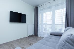 Televízia a/alebo spoločenská miestnosť v ubytovaní Kasprowicza 20 Uzdrowisko by Jantar Apartamenty Kołobrzeg