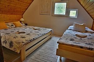 Postel nebo postele na pokoji v ubytování Chata Bačova skala