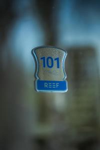 a close up of a tag that says respect at REEF Hotel in Koblevo