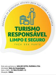 um cartaz para um removedor de tijuanares limusine segue em Molise Hotel Fazenda em Serra Negra
