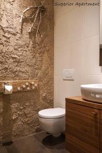 a bathroom with a white toilet and a sink at Apartment Villa Carolina in Kranjska Gora