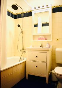 łazienka z umywalką, wanną i toaletą w obiekcie Gosau Apartment 006 w mieście Gosau