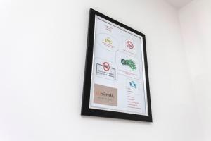 a framed picture of a website on a wall at Smart Apartment Close2City in Leicester
