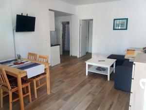 Televízia a/alebo spoločenská miestnosť v ubytovaní Villa Niva