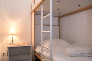 een stapelbed met een ladder in een slaapkamer bij Appartement Trefle in Chamonix-Mont-Blanc