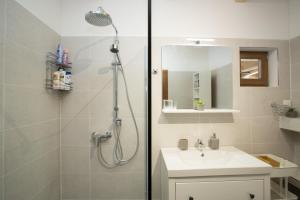 a bathroom with a shower and a sink at Holiday home Natura in Slunj +36 photos
