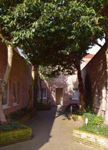 a brick building with a tree in front of it at Condo Gardens Leuven - Large One Bedroom in Leuven