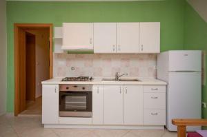 Kuchyň nebo kuchyňský kout v ubytování Apartments Ivo