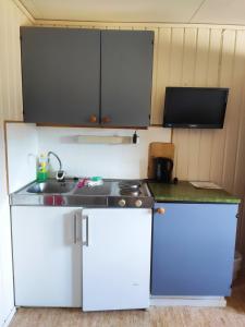 Kuchyň nebo kuchyňský kout v ubytování Målselvfossen Feriesenter