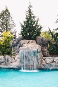 a waterfall in a pool with blue water at Centennial Hotel Spokane in Spokane