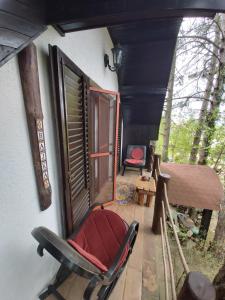 Un balcon sau o terasă la Guesthouse Bajka