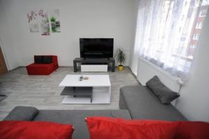 Televízia a/alebo spoločenská miestnosť v ubytovaní Apartmán Zuzka