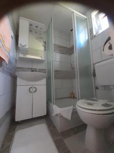 Koupelna v ubytování Rooms Luka