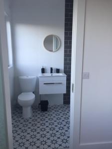 a bathroom with a white toilet and a sink at Carrick-on-Shannon Guest House in Carrick on Shannon