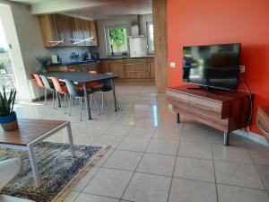 TV a/nebo společenská místnost v ubytování Holiday Home Mooi - Voeren