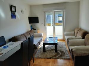 a living room with couches and a coffee table at Apartments Jovana in Žabljak