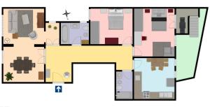 un plano de una casa en Luxury Vintage apartment by MyPlaceForYou, at the city centre next to Marquês de Pombal, en Lisboa