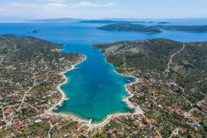 an aerial view of the islands in the ocean at View Villas Collection in Vinišće