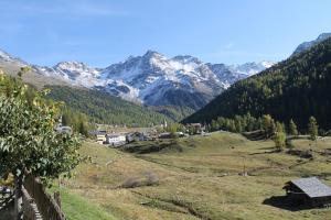 a mountain range with trees and mountains at Pension Panorama in Solda