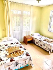 Кровать или кровати в номере Gera Apart Pontos