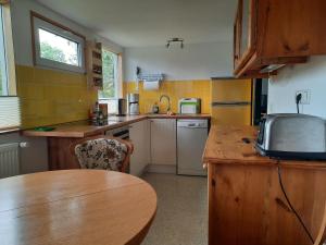 Η κουζίνα ή μικρή κουζίνα στο Ferienhaus Eichenblatt