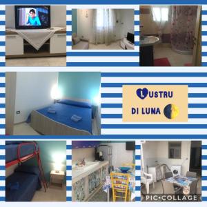un collage de fotos de un dormitorio y una sala de estar en Casa Sciatu di Mari, en Portopalo di Capo Passero