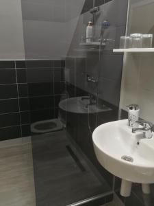 a bathroom with a sink and a toilet at House Nada in Rastovača