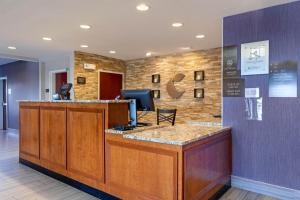 an office with a reception counter with a computer on it at Comfort Suites of Las Cruces I-25 North in Las Cruces