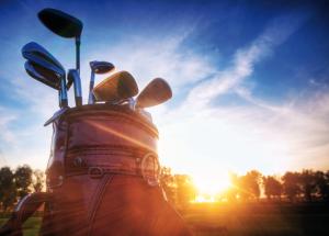 a close up of a golf bag with golf clubs at HOTEL ZILLNERs EINKEHR *** in Altheim