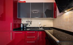 Kuchyň nebo kuchyňský kout v ubytování Adria Apartments