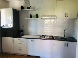 Kuchyň nebo kuchyňský kout v ubytování Apartments Smirnov