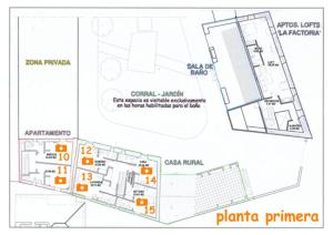 a floor plan of the pantomime cinema at Casa Rural del Corral in Malpartida de Plasencia