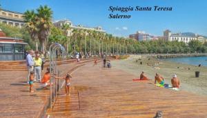 a rendering of a beach with people on it at Art in B&B in Salerno