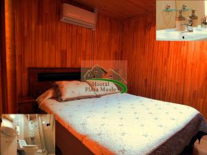 Postel nebo postele na pokoji v ubytování Hostal Plaza Maule