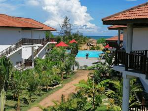 a view of the resort from the balcony at Ladja Beach Resort in Ambalantota