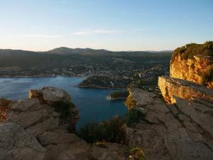 a view of a lake from a mountain at Le Biou in Cassis