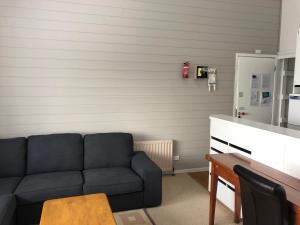 a living room with a couch and a table at Shamrock Apartment 4 in Mount Hotham