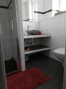 ファルスブールにあるChambres d'hôtes Sandrine Louisのバスルーム(洗面台、トイレ付)