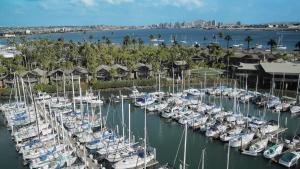 a bunch of boats docked in a harbor at Humphreys Half Moon Inn in San Diego