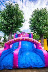 a large inflatable play structure in a park at Hotel & MedSpa Siret in Mamaia