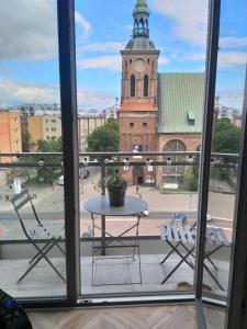 Balkón alebo terasa v ubytovaní Apartament 53 Długie Ogrody Gdańsk