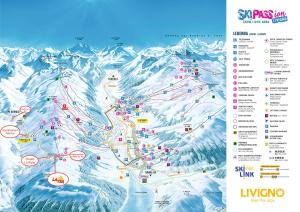 a map of a ski resort in the snow at Hotel La Tea in Livigno