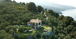 an aerial view of a house on a hill at Villa Armonia in Neochori