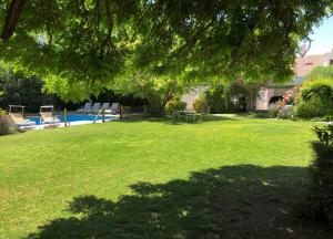 a large yard with a pool and a tree at Posada del Huerto in La Carrodilla